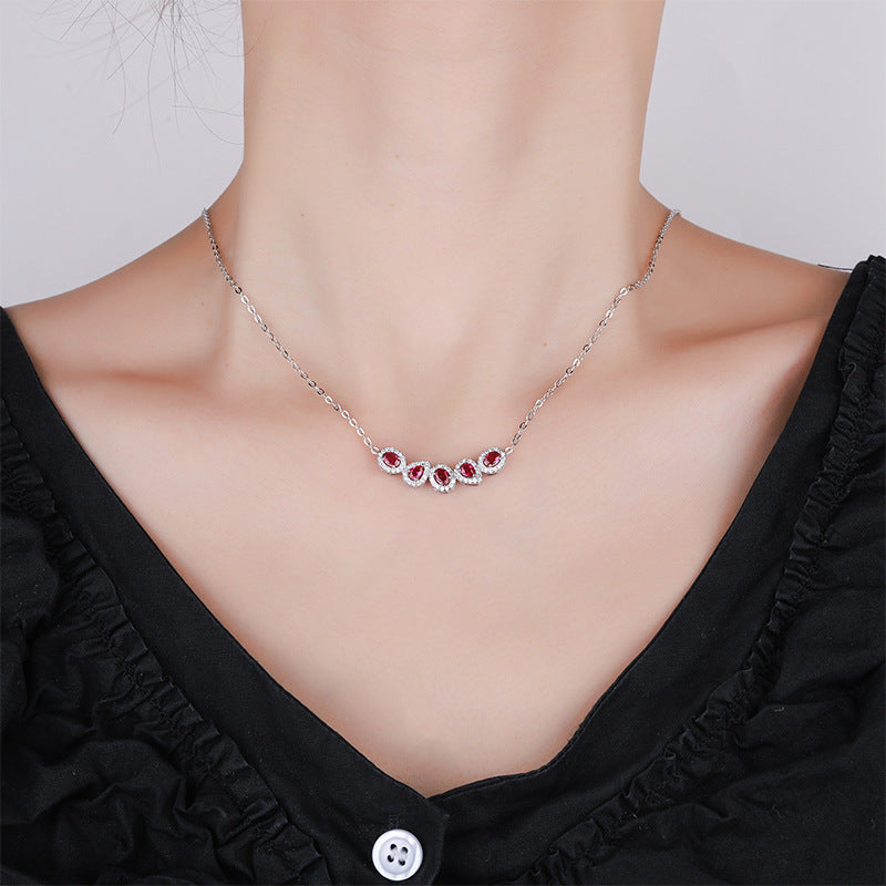Wholesale Zhuang Shengsheng Jewelry Copper Base Gold-plated Simulated Corundum Necklace Pendant 3*4